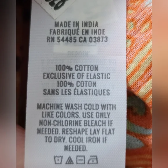 NWT Aerie Smocked Waist Mini Dress Orange Floral Tiered Ruffle Hem 100% Cotton M - Picture 15 of 16